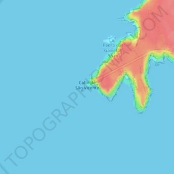Mapa topográfico Cap Saint-Vincent, altitud, relieve