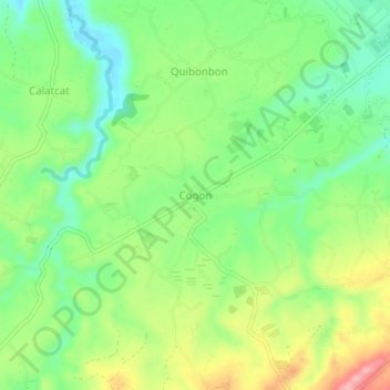Mapa topográfico Cogon, altitud, relieve