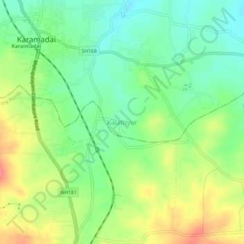 Mapa topográfico Kalattiyur, altitud, relieve