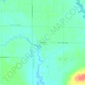 Mapa topográfico Falmouth, altitud, relieve