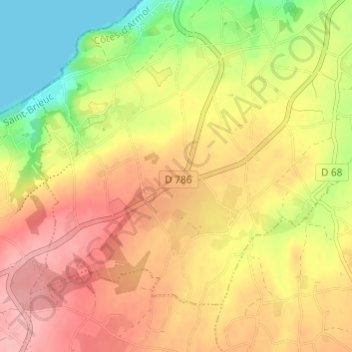 Mapa topográfico La Couture, altitud, relieve