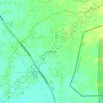 Mapa topográfico Ujirpur, altitud, relieve