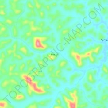 Mapa topográfico Aracaji, altitud, relieve