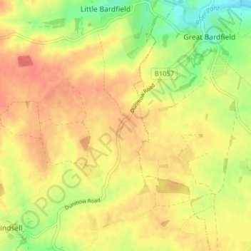 Mapa topográfico Oxen End, altitud, relieve