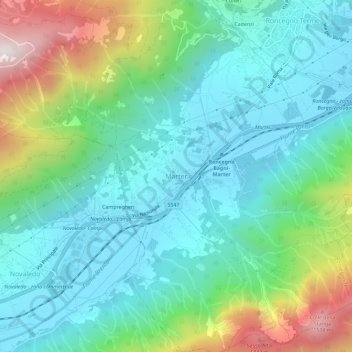 Mapa topográfico Marter, altitud, relieve