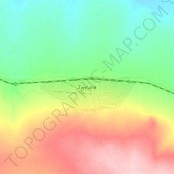 Mapa topográfico Тунгала, altitud, relieve
