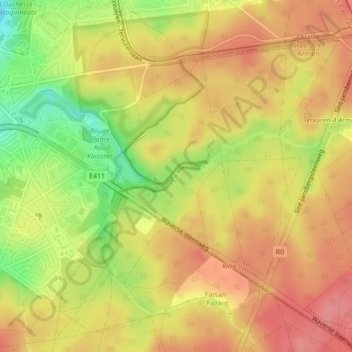 Mapa topográfico Keizersbron, altitud, relieve