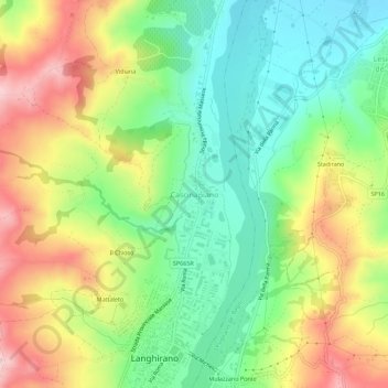 Mapa topográfico Cascinapiano, altitud, relieve