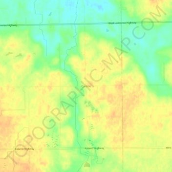 Mapa topográfico Carlisle, altitud, relieve