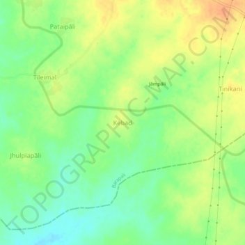 Mapa topográfico Kebad, altitud, relieve