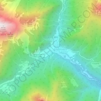 Mapa topográfico Avoltri / Davuatri, altitud, relieve
