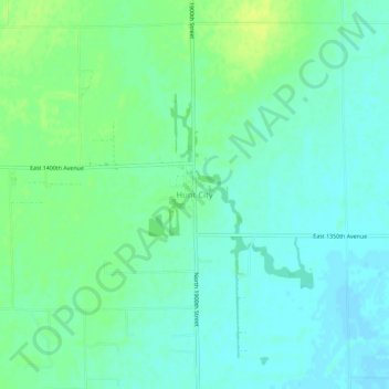 Mapa topográfico Hunt City, altitud, relieve