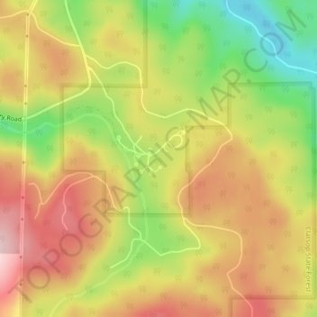 Mapa topográfico Camp Wilkerson, altitud, relieve