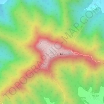 Mapa topográfico Sinhagad, altitud, relieve