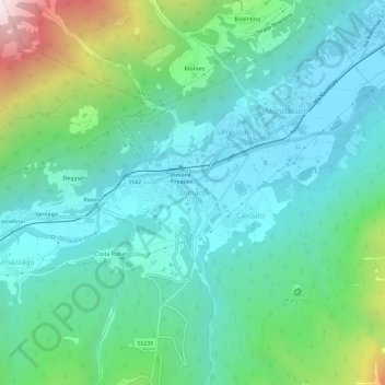 Mapa topográfico Dimaro, altitud, relieve