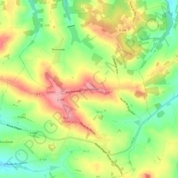 Mapa topográfico Vieux Crubelets, altitud, relieve