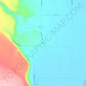 Mapa topográfico Plush, altitud, relieve
