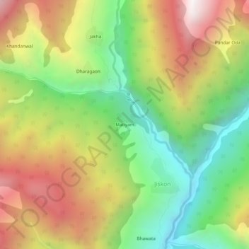 Mapa topográfico Matiyam, altitud, relieve