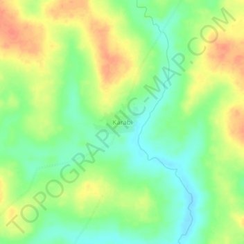 Mapa topográfico Karabi, altitud, relieve