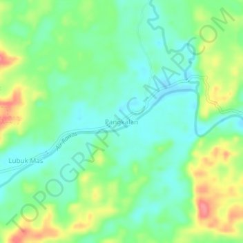 Mapa topográfico Pangkalan, altitud, relieve