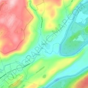 Mapa topográfico Bushkill, altitud, relieve