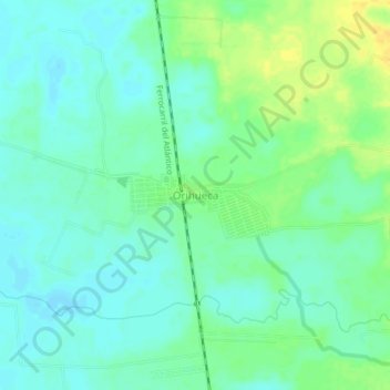 Mapa topográfico Orihueca, altitud, relieve