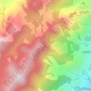 Mapa topográfico Pedra Riscada, altitud, relieve