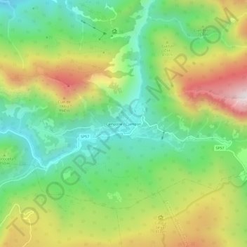 Mapa topográfico Campone / Cjampon, altitud, relieve