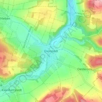 Mapa topográfico Dienstedt, altitud, relieve