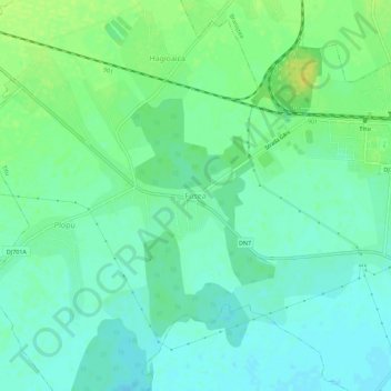 Mapa topográfico Fusea, altitud, relieve