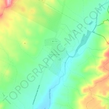 Mapa topográfico Serracines, altitud, relieve