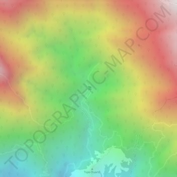 Mapa topográfico Paraíso, altitud, relieve