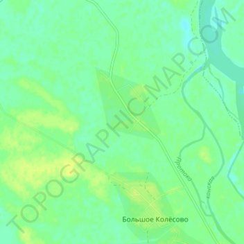 Mapa topográfico Малое Колесово, altitud, relieve