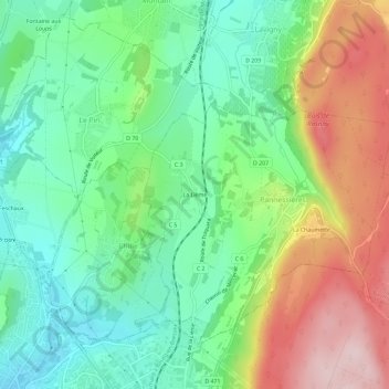 Mapa topográfico La Lième, altitud, relieve