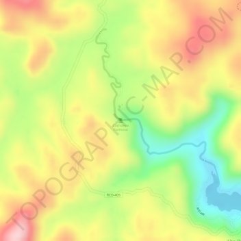 Mapa topográfico Cachoeira Formosa, altitud, relieve