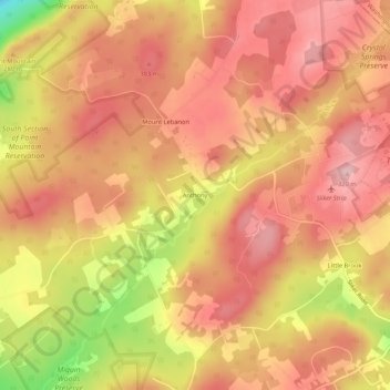 Mapa topográfico Anthony, altitud, relieve
