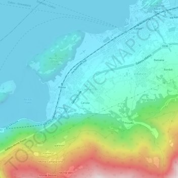 Mapa topográfico Laghetto, altitud, relieve
