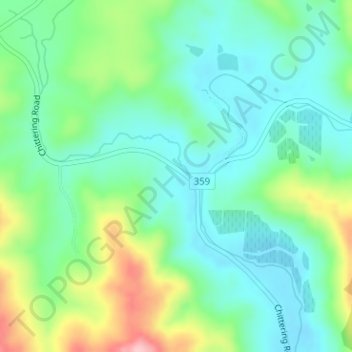 Mapa topográfico Lower Chittering, altitud, relieve