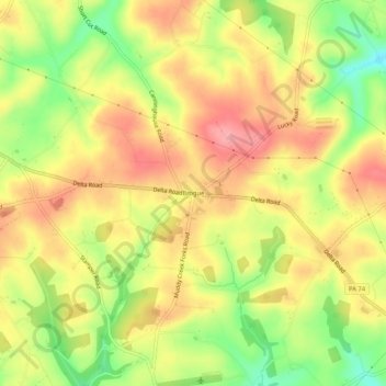 Mapa topográfico Brogue, altitud, relieve