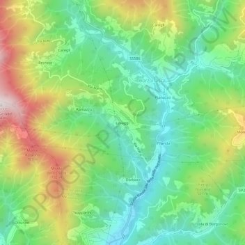 Mapa topográfico Levaggi, altitud, relieve