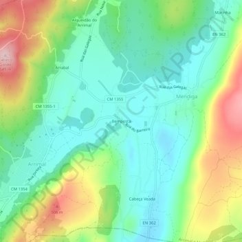 Mapa topográfico Bemposta, altitud, relieve