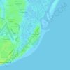 Mapa topográfico Saint Simons Island, altitud, relieve