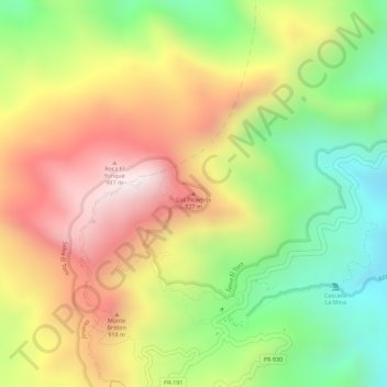 Mapa topográfico Río Grande, altitud, relieve