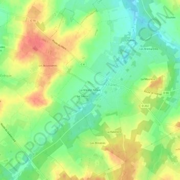 Mapa topográfico La Maison Neuve, altitud, relieve