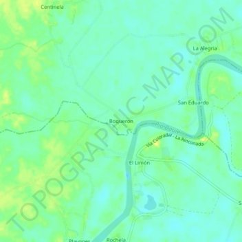 Mapa topográfico Boqueron, altitud, relieve