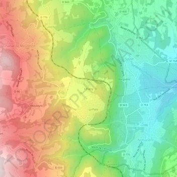 Mapa topográfico L'Étang, altitud, relieve