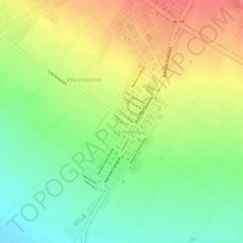 Mapa topográfico A, altitud, relieve