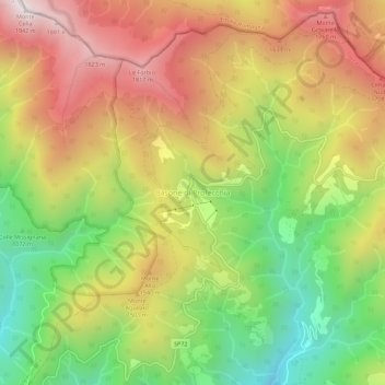 Mapa topográfico Casone di Profecchia, altitud, relieve