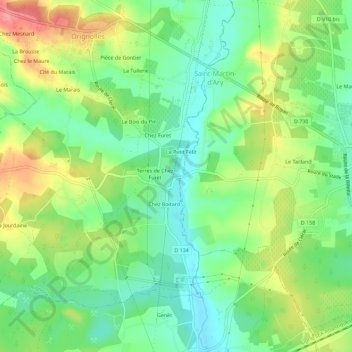 Mapa topográfico Félit, altitud, relieve