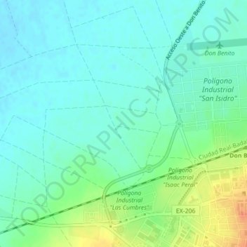 Mapa topográfico San Isidro, altitud, relieve